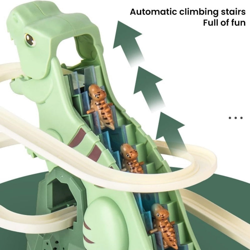 Race Track Toy Climbing Stairs Toys Roller Coaster Toy With 3 Dinosaurs Track S