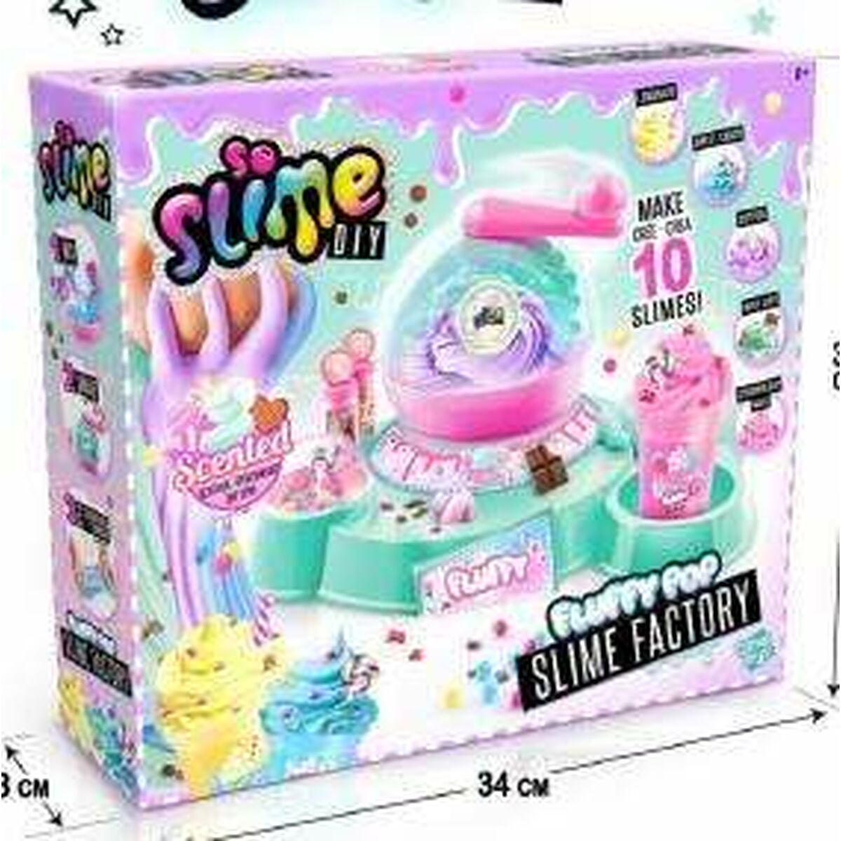 Slime Canal Toys Fluffy Pink Turquoise