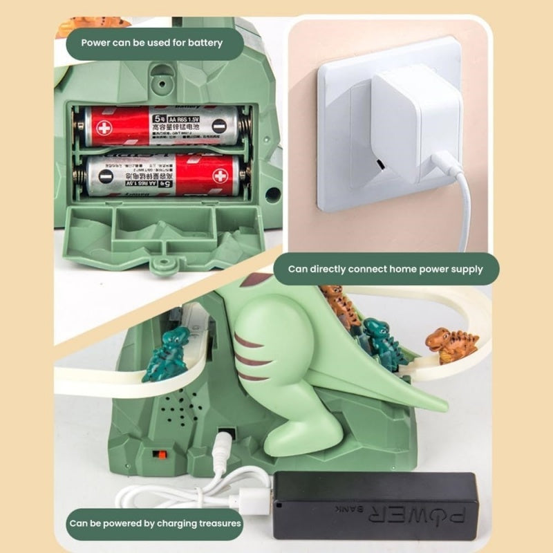 Race Track Toy Climbing Stairs Toys Roller Coaster Toy With 3 Dinosaurs Track S