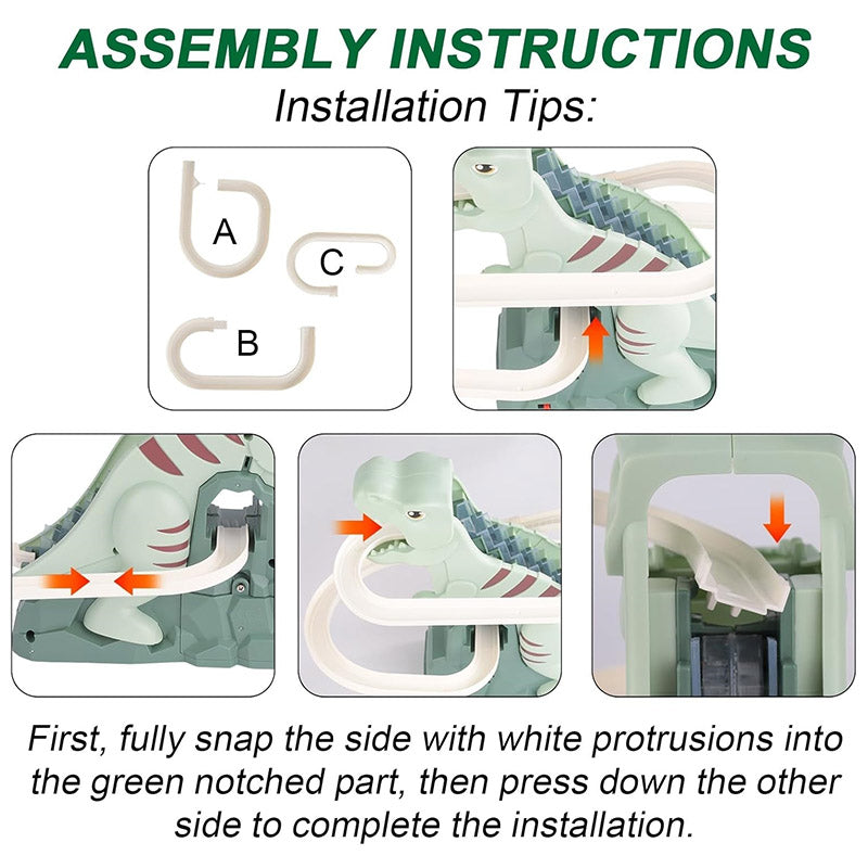 Race Track Toy Climbing Stairs Toys Roller Coaster Toy With 3 Dinosaurs Track S